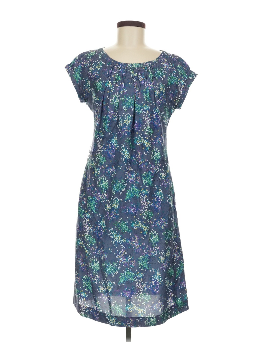 Women's Navy Floral Cap-Sleeve Dress